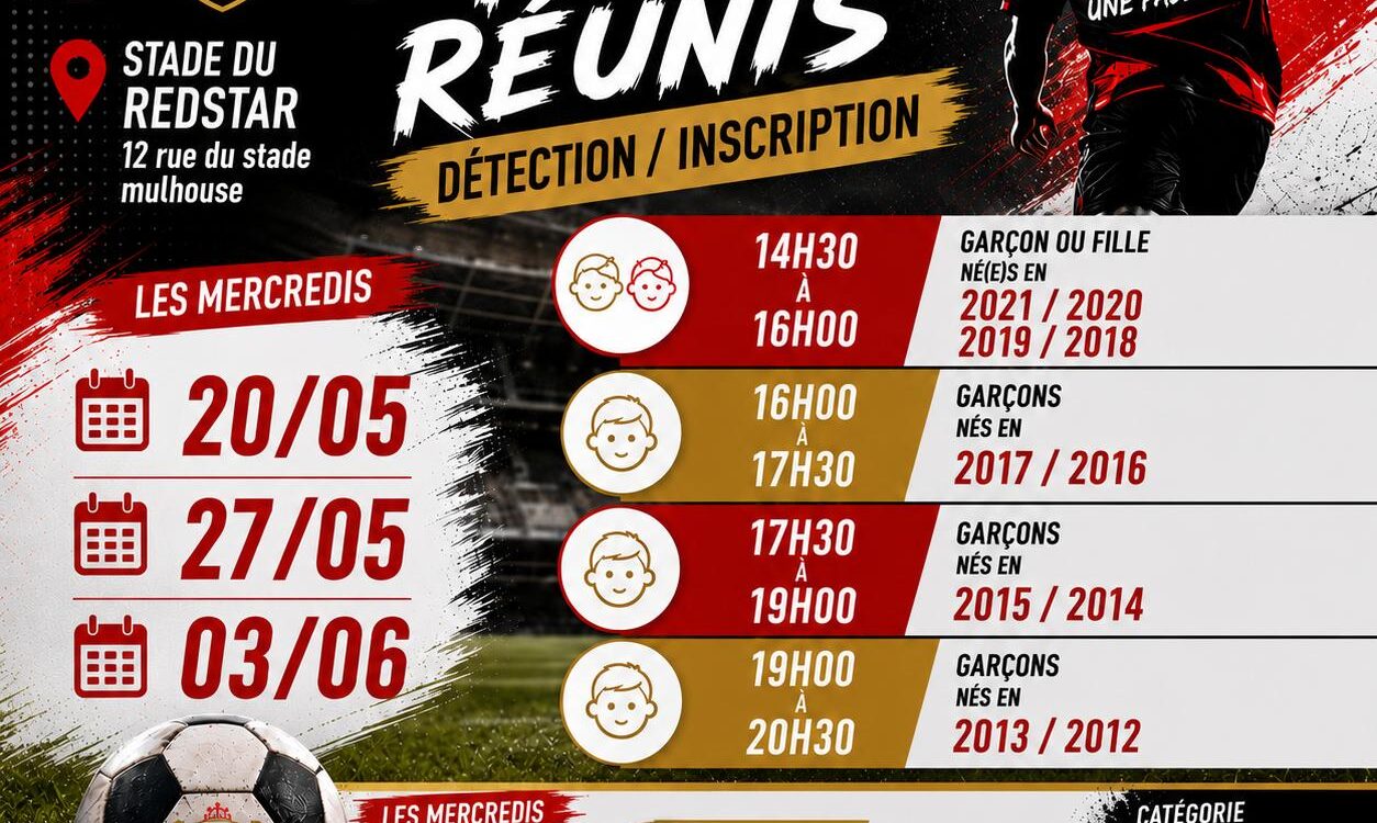 D&eacute;tections / Inscriptions – Dates 2026 Riedisheim